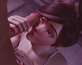 Overwatch - Tracer Blowjob 3d Hentai - by RashNemain