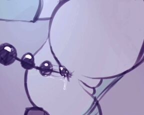 Cara Dune anal beads animation practice