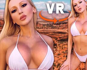 BIG FAKE TITS IN WHITE MICRO BIKINI BUBBLE BUTT THONG YESBABYLISA VR 4K 180/360 PORN STEREOSCOPIC