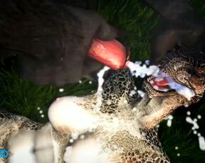 A Werewolf and an Argorian Maiden Merged in a Passionate Coitus (Skyrim / Hentai)
