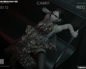 Jill Valentine is sexy in the subway