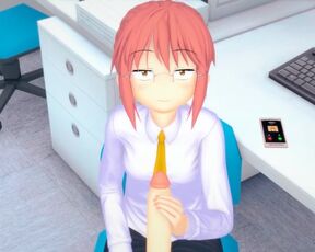 Kobayash DragonMaidi Handjob during Work Hours