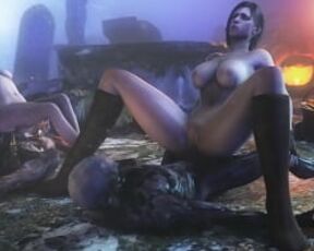Jill Valentine And Rebecca Chambers Fuck Zombies