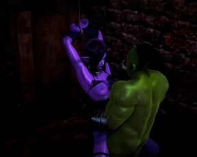 Elf tied up and fucked in a dark basement