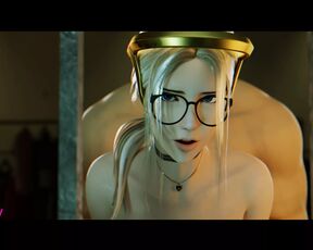 Overwatch Mercy - Doggy Fucking My Horny Prettiest Faced Girlfriend Standing Behind in Public Library