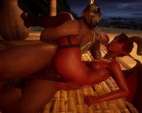 Succubus sucks big guy dry