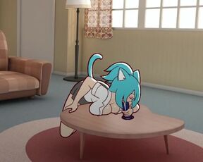 Nicole's Risky Dildo on the table | All Scenes Furry