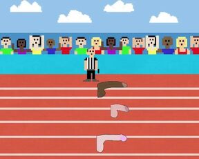 Big Black Cock Humiliates Tiny White Cock - Race 3 - Penis Racers