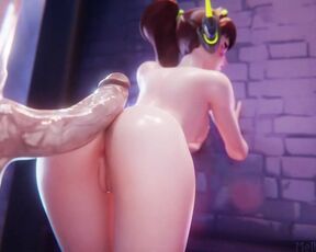 D.Va Teases And Fucks A Massive Cock