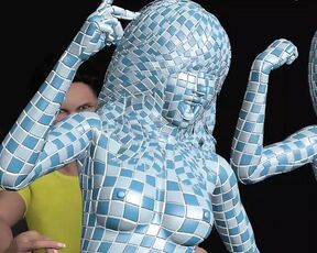 Woman Wrapped In Tiles