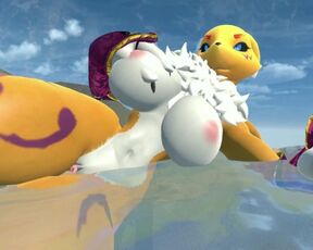 A Rena Playing With Her Pussy in a Waterfall