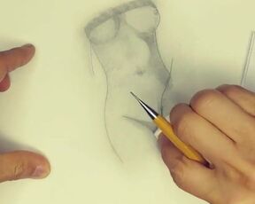 Stepsister's Nude Body Drawing x16