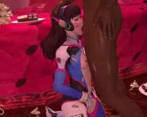D.Va sucks black Dick (overwatch)