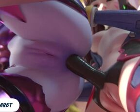 Widowmaker Anal Fucked D.Va Huge Cock Until Cum