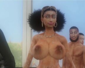 cum covered ebony