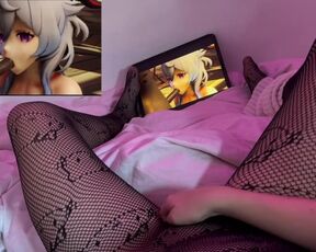 Nerd Kawaii Girl Masturbates to Genshin Impact Hentai♡ (Compilation, Reaction to)