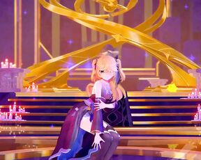 Genshin Impact - Fischl - Sexy Dance Xray Clothes + Sex Lying Doggystyle (3D HENTAI)