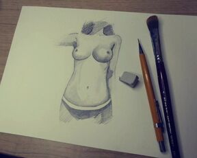 Stepsister's Breast And Body Drawing