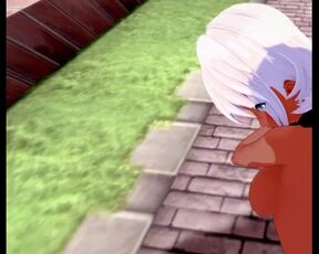 Beautiful girl with white hair