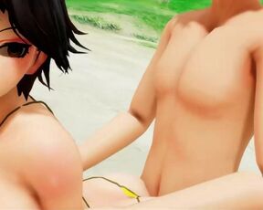 Asagi Zoe in the beach