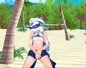 Mualani beach masturbation (Genshin hentai)