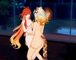 Mavuika loves Xilonen (Genshin Yuri Hentai 3d animation)