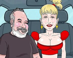 Ted's ride in cartoon