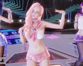 [MMD] SECRET NUMBER - WHO DIS Ahri Akali Seraphine Kaisa Evelynn Sexy Kpop Dance League of Legends Hentai Uncensored 4K 60FPS