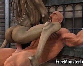 Hot 3D cartoon monster babe getting fucked hard
