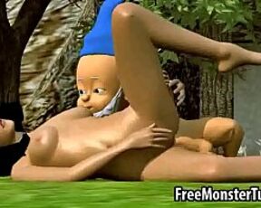 3D Snow White fucked outdoors by one of the dwarves